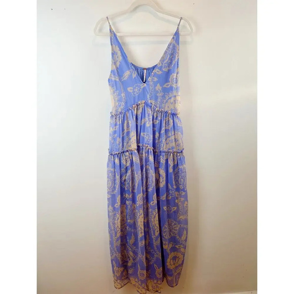 NWT Free People Maxi Dress Periwinkle floral print size S - Picture 4 of 16
